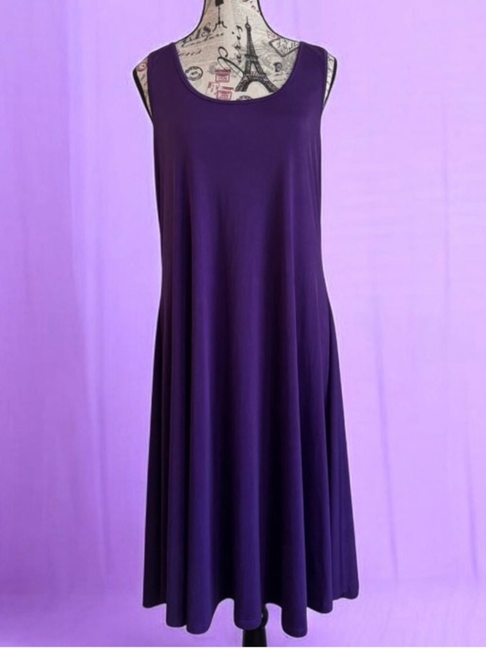 Seven7 Purple Sleeveless Midi Swing Dress Women’s Size 1x
